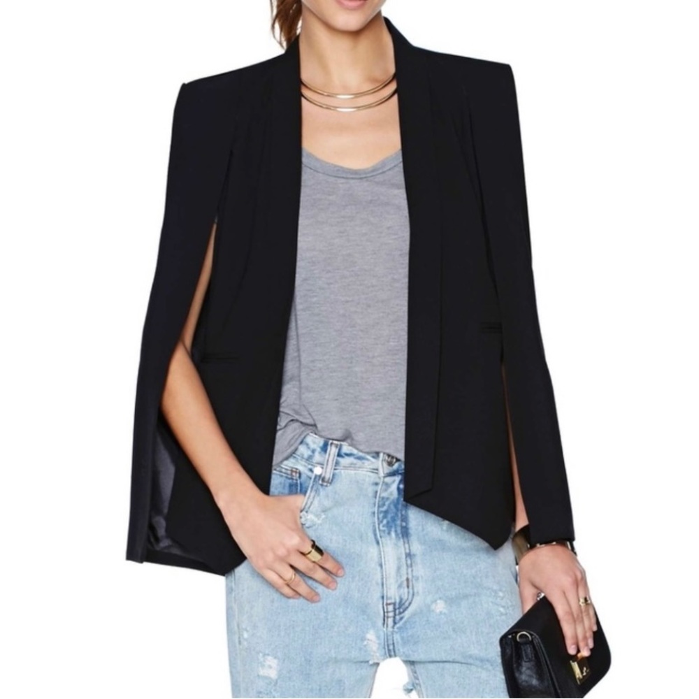 Mural Black Cape Blazer XS Sz 0-4 - Picture 2 of 8